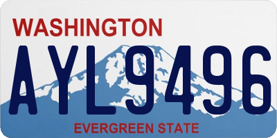 WA license plate AYL9496