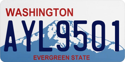 WA license plate AYL9501