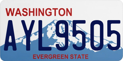 WA license plate AYL9505