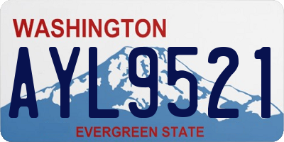 WA license plate AYL9521