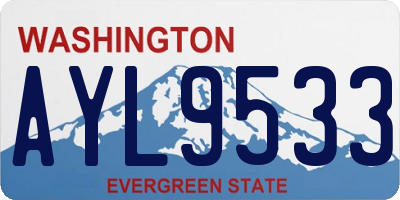 WA license plate AYL9533