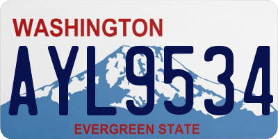 WA license plate AYL9534