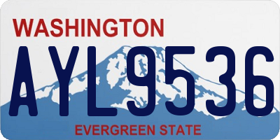 WA license plate AYL9536