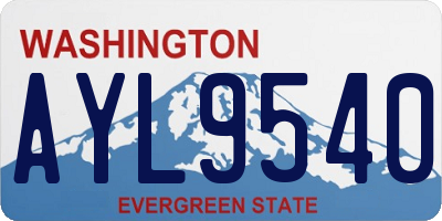 WA license plate AYL9540