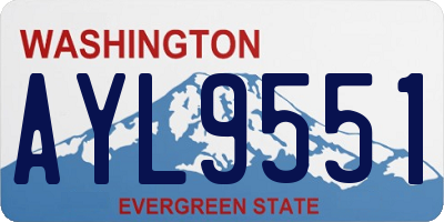 WA license plate AYL9551