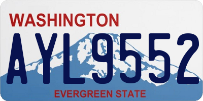 WA license plate AYL9552