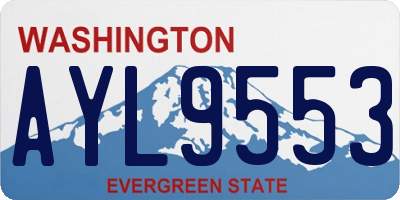 WA license plate AYL9553