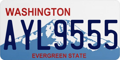 WA license plate AYL9555