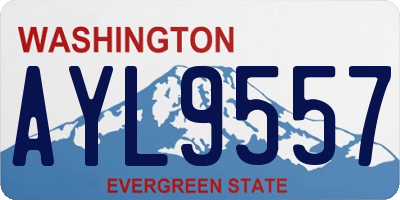 WA license plate AYL9557