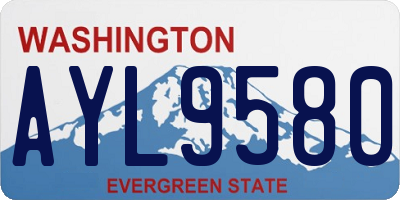 WA license plate AYL9580