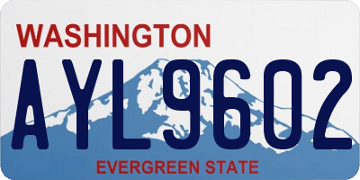 WA license plate AYL9602