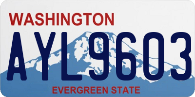 WA license plate AYL9603