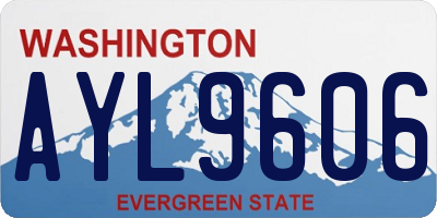 WA license plate AYL9606