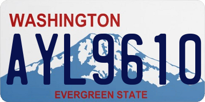 WA license plate AYL9610