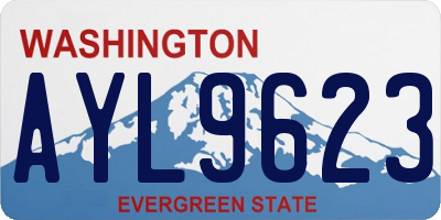 WA license plate AYL9623