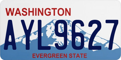 WA license plate AYL9627