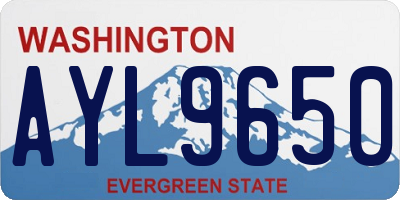 WA license plate AYL9650