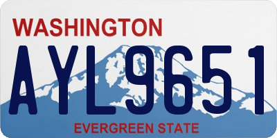 WA license plate AYL9651