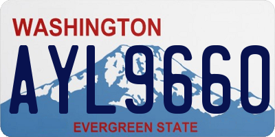WA license plate AYL9660