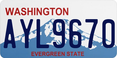 WA license plate AYL9670