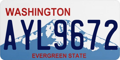 WA license plate AYL9672