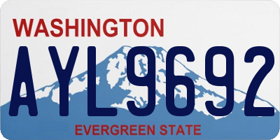 WA license plate AYL9692