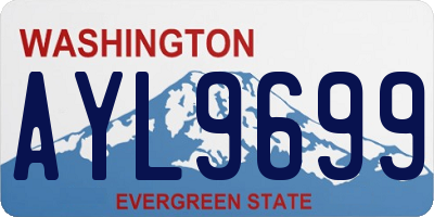 WA license plate AYL9699