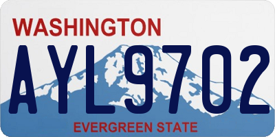 WA license plate AYL9702