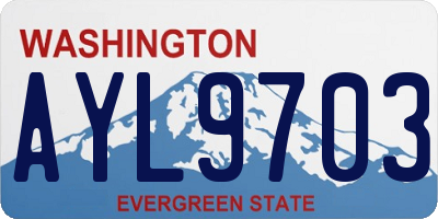 WA license plate AYL9703