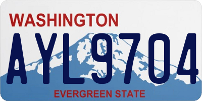 WA license plate AYL9704