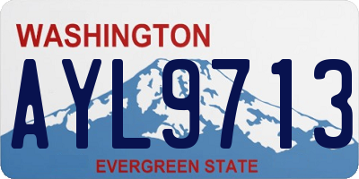 WA license plate AYL9713
