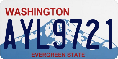 WA license plate AYL9721