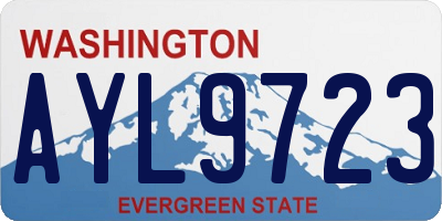 WA license plate AYL9723