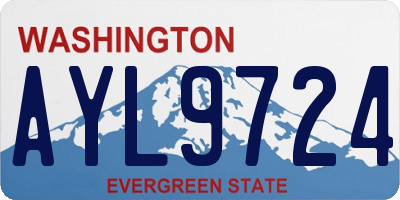 WA license plate AYL9724