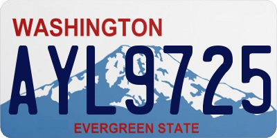 WA license plate AYL9725