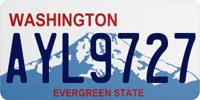 WA license plate AYL9727