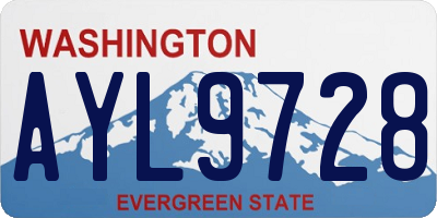WA license plate AYL9728