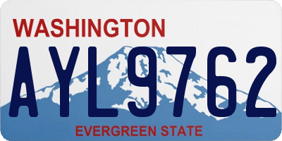 WA license plate AYL9762