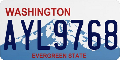 WA license plate AYL9768