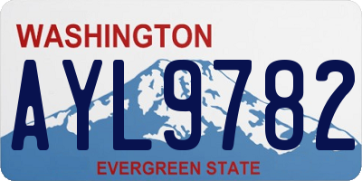 WA license plate AYL9782