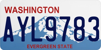 WA license plate AYL9783
