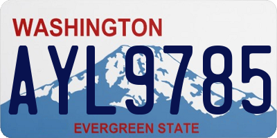 WA license plate AYL9785
