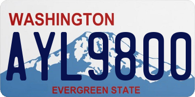 WA license plate AYL9800