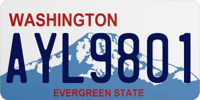 WA license plate AYL9801