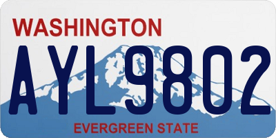 WA license plate AYL9802