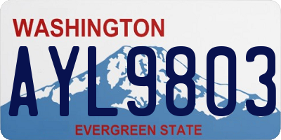 WA license plate AYL9803