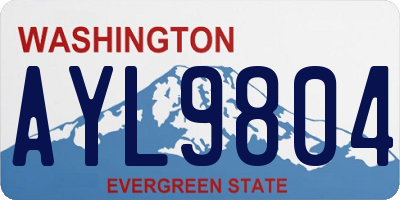 WA license plate AYL9804