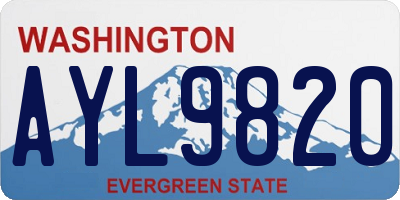 WA license plate AYL9820