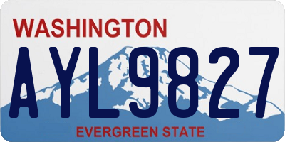 WA license plate AYL9827