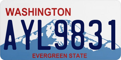 WA license plate AYL9831
